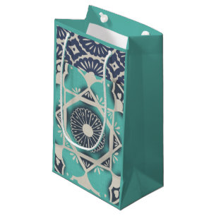 Sacola Para Presentes Pequena Azulejo Batik Azul II