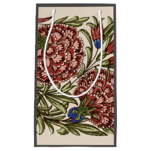 Sacola Para Presentes Pequena Azulejo Flor de Cravo Antigo Rústico Arte De Morga