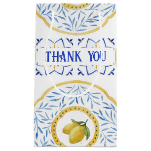 Sacola Para Presentes Pequena Azulejo Italiano Limão Pequeno Saco do Presente