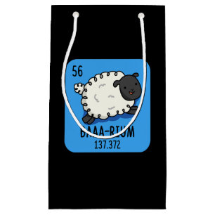 Sacola Para Presentes Pequena Baa-rium Funny Sheep Chemistry Pun Dark BG
