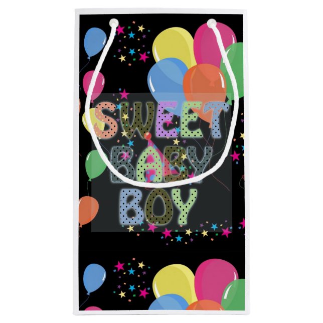 Sacola Para Presentes Pequena Baby Boy Gift Bag (Verso)
