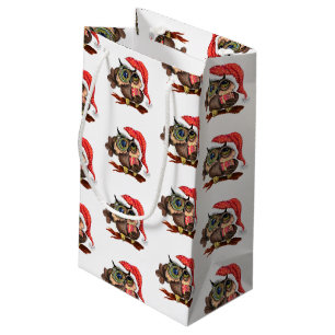 Sacola Para Presentes Pequena Bag de presente de Natal de Coruja