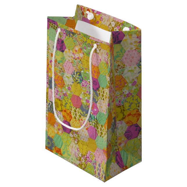 Sacola Para Presentes Pequena Bag de Presente Pequeno com Padrão de Comprimido Ú (Frente inclinada)