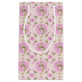 Sacola Para Presentes Pequena Bag Floral Floral Rosa e Verde para Presente