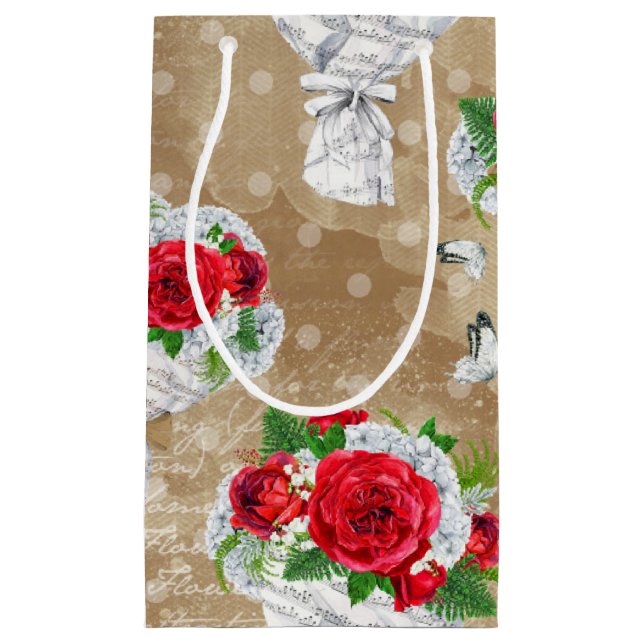 Sacola Para Presentes Pequena Bag Rustic Rosa Gift (Frente)