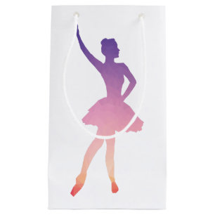 Sacola Para Presentes Pequena Ballerina dançando silhueta