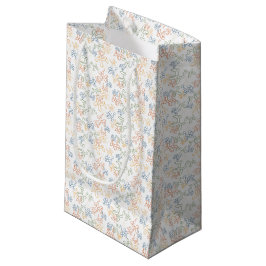 Sacola Para Presentes Pequena Balões - Contorno de Outono Branco ao Fundo