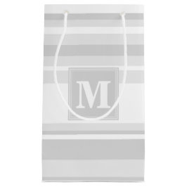 Sacola Para Presentes Pequena Banda de cinza leve monograma