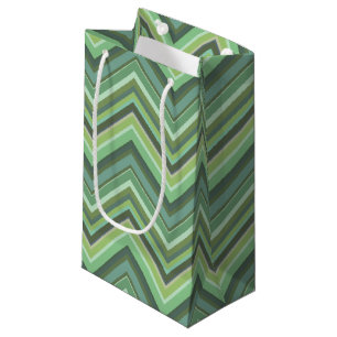 Sacola Para Presentes Pequena Bandas de ziguezague verde-oliva