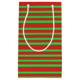 Sacola Para Presentes Pequena Bandas Vermelhas e Verdes