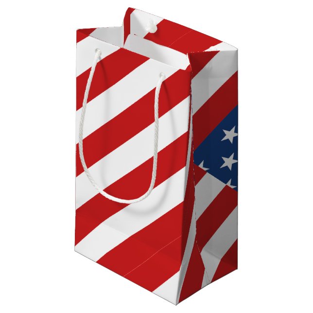 Sacola Para Presentes Pequena Bandeira americana clássica (Frente inclinada)