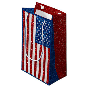 Sacola Para Presentes Pequena Bandeira Americana de 4 de julho