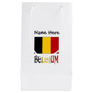 Sacola Para Presentes Pequena Bandeira Belga Personalizada