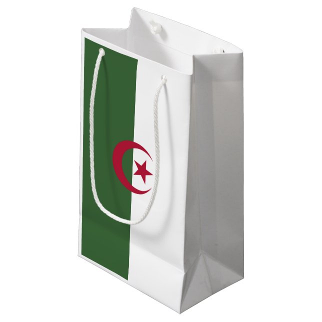 Sacola Para Presentes Pequena Bandeira da Argélia (Frente inclinada)