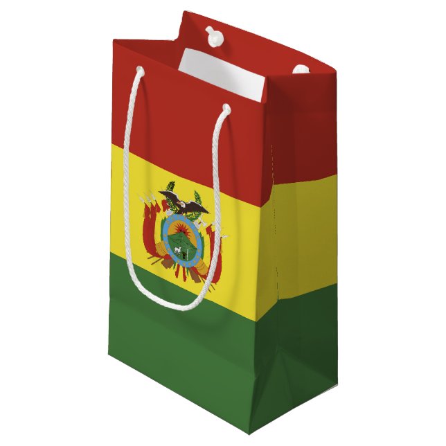 Sacola Para Presentes Pequena Bandeira da Bolívia (Frente inclinada)
