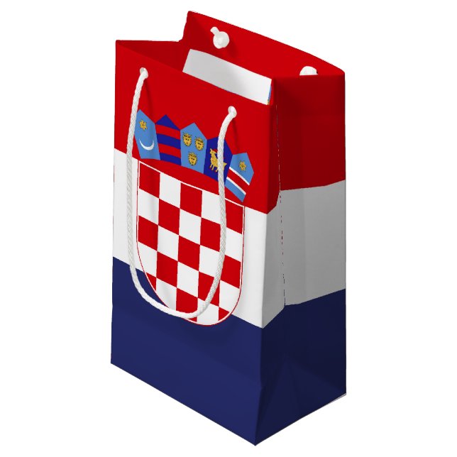 Sacola Para Presentes Pequena Bandeira da Croácia (Frente inclinada)