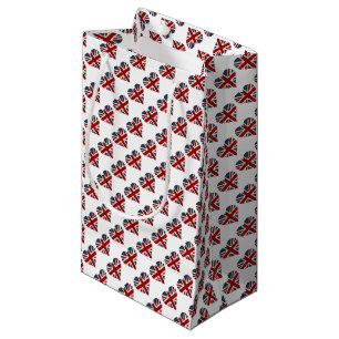 Sacola Para Presentes Pequena Bandeira dada forma coração de Union Jack
