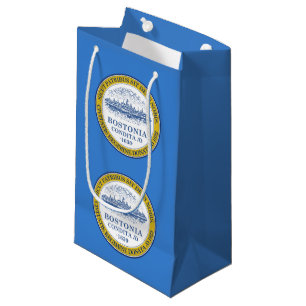Sacola Para Presentes Pequena Bandeira de Boston, Massachusetts Small Gift Bag