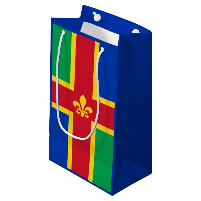 Sacola Para Presentes Pequena Bandeira de Lincolnshire Small Gift Bag (Frente inclinada)