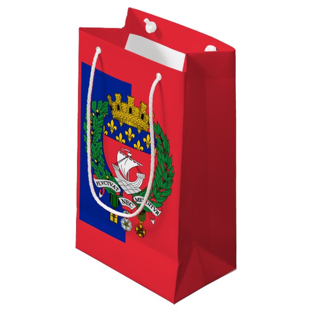 Sacola Para Presentes Pequena Bandeira de Paris, França Small Gift Bag (Frente inclinada)