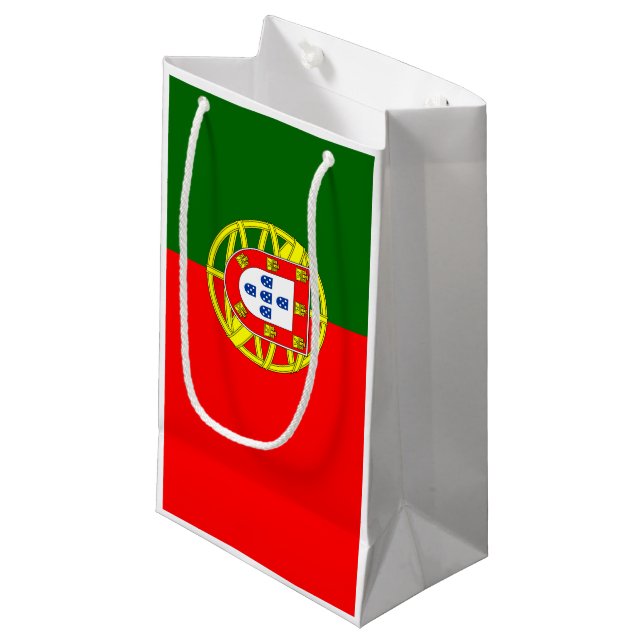 Sacola Para Presentes Pequena Bandeira de Portugal (Frente inclinada)