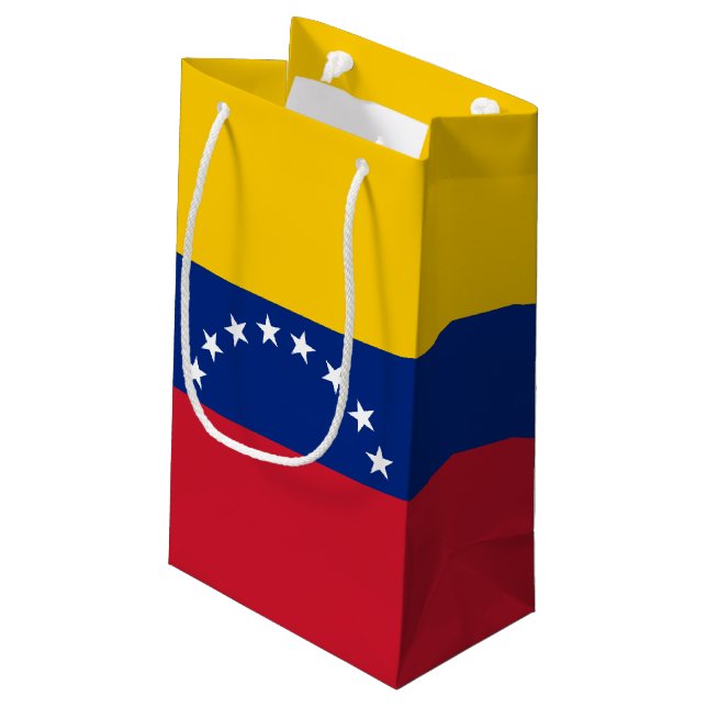 Sacola Para Presentes Pequena Bandeira de Venezuela (Verso inclinado)
