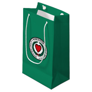 Sacola Para Presentes Pequena Bandeira de Worcester, Massachusetts Small Gift Ba