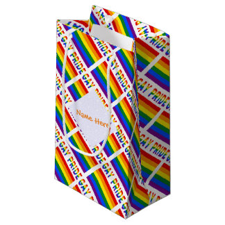 Sacola Para Presentes Pequena Bandeira do Orgulho Gay LGBTQ Em Azulejos