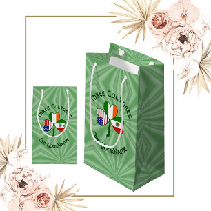 Sacola Para Presentes Pequena Bandeira do Trevo Irlandês Americano Mexicano