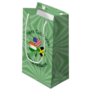 Sacola Para Presentes Pequena Bandeira do Trevo Personalizada Jamaicana Irlandes