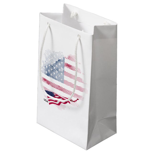 Sacola Para Presentes Pequena bandeira dos EUA (Verso inclinado)