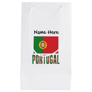Sacola Para Presentes Pequena Bandeira Portuguesa Personalizada Nome