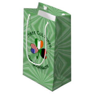Sacola Para Presentes Pequena Bandeiras EUA Shamrock Irlandês Afro-Americano Pes