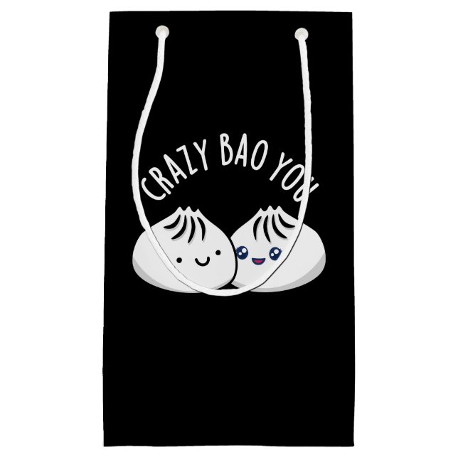 Sacola Para Presentes Pequena Bao Louco, Seu Engraçado Dispensa. (Frente)