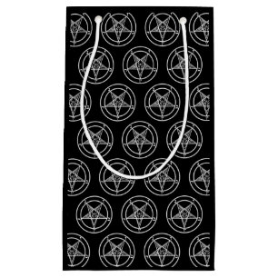 Sacola Para Presentes Pequena Baphomet Pentagram Satanic