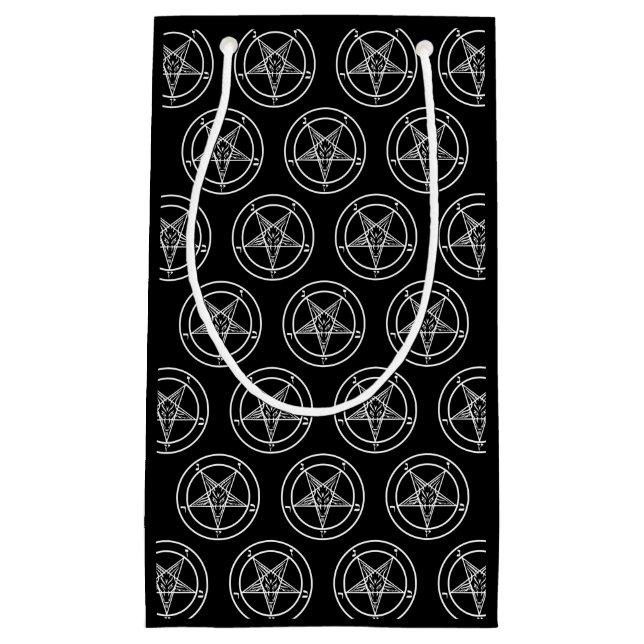 Sacola Para Presentes Pequena Baphomet Pentagram Satanic (Frente)
