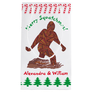 Sacola Para Presentes Pequena Bastões de doces de passeio do Natal de Z Bigfoot