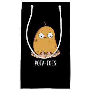 Sacola Para Presentes Pequena Batata Engraçada Com Dedos Pun Dark BG