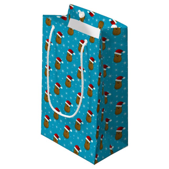 Sacola Para Presentes Pequena Batata Feliz Natal (Frente inclinada)