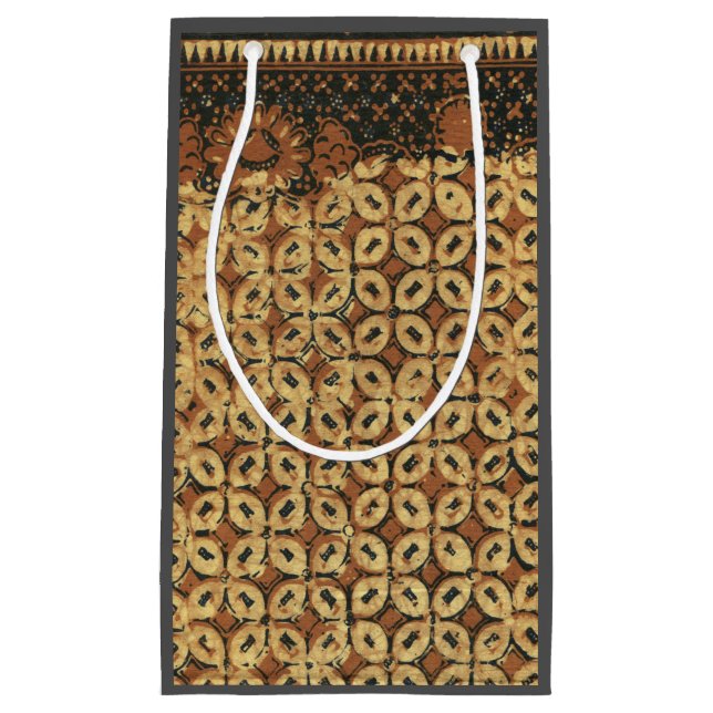 Sacola Para Presentes Pequena Batik Earthy Café Bean Elegante Rustic Rugged (Frente)