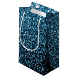 Sacola Para Presentes Pequena Bebê azul claro brilho falso faísca