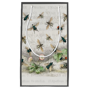 Sacola Para Presentes Pequena Bee Honey Queen Bees Antique