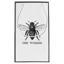 Sacola Para Presentes Pequena Bee Worker Honey Black Bumblebee