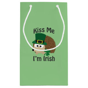 Sacola Para Presentes Pequena Beije-me que eu sou ouriço irlandês