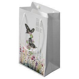 Sacola Para Presentes Pequena Bela borboleta-Rosa de-Ceilão Pintada À Mão