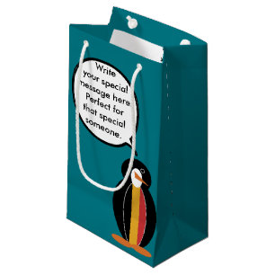 Sacola Para Presentes Pequena Bélgica Pinguim Falante Personalizado 