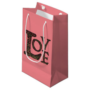 Sacola Para Presentes Pequena Belo amor WordArt - Espalhar amor e compaixão