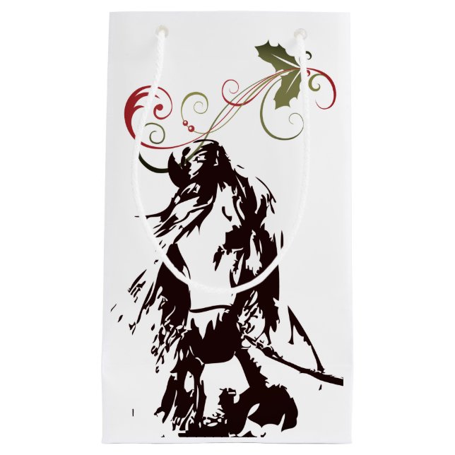 Sacola Para Presentes Pequena Belo Cavalo e Natal (Frente)