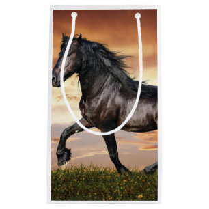 Sacola Para Presentes Pequena Belo Cavalo Negro