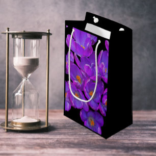 Sacola Para Presentes Pequena Belo Primavera roxo Crocuss Floral